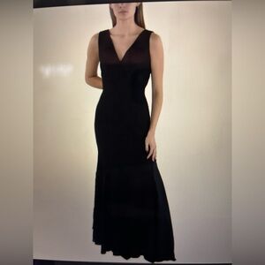 Donna Karan Black Sleeveless V-Neck Maxi Gown. Very Flattering size 14.